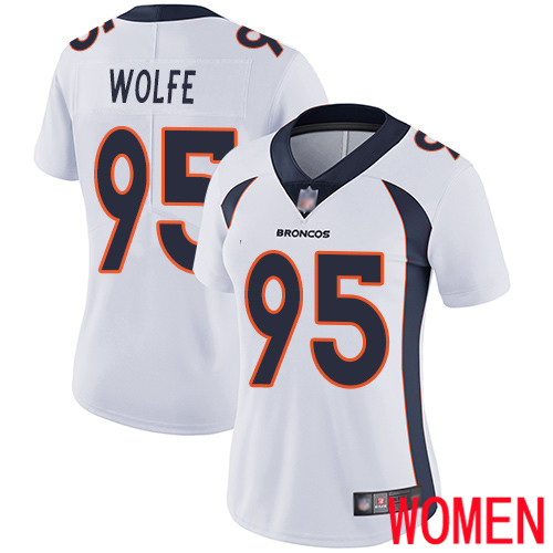 Women Denver Broncos #95 Derek Wolfe White Vapor Untouchable Limited Player Football NFL Jersey->youth nfl jersey->Youth Jersey